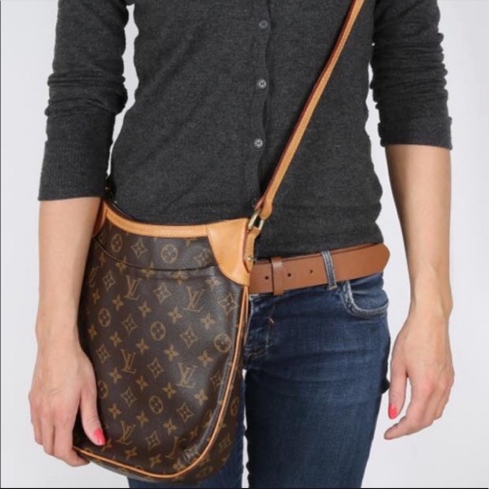 Louis Vuitton Odeon Monogram Long Strap 1053 Brown Canvas Cross Body Bag! - Picture 3 of 11